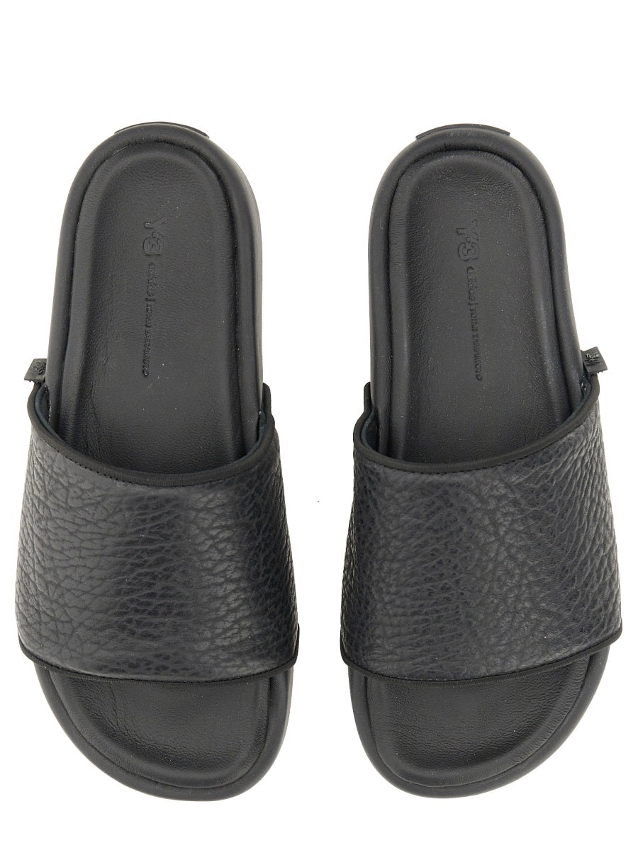 Y - 3 Chic Slide Sandal with Grained Rubber Sole - 4 cm