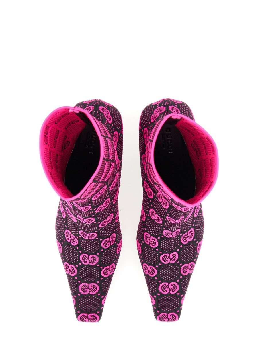 GUCCI Knit Medium Heel Boots - 7.5 cm