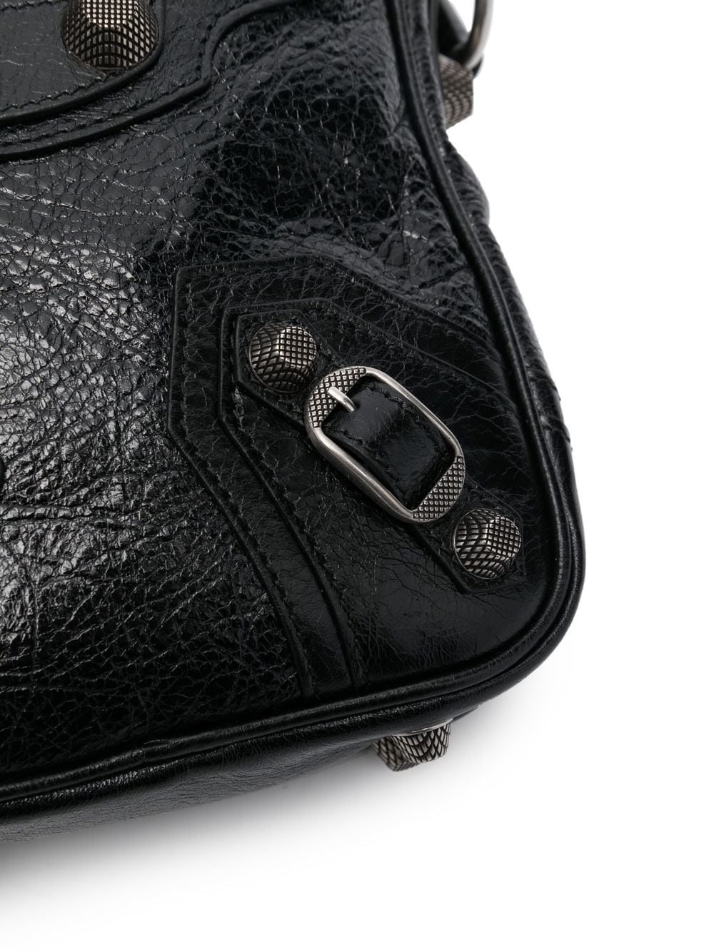 BALENCIAGA Mini Leather Crossbody Bag with Eyelet Embellishments