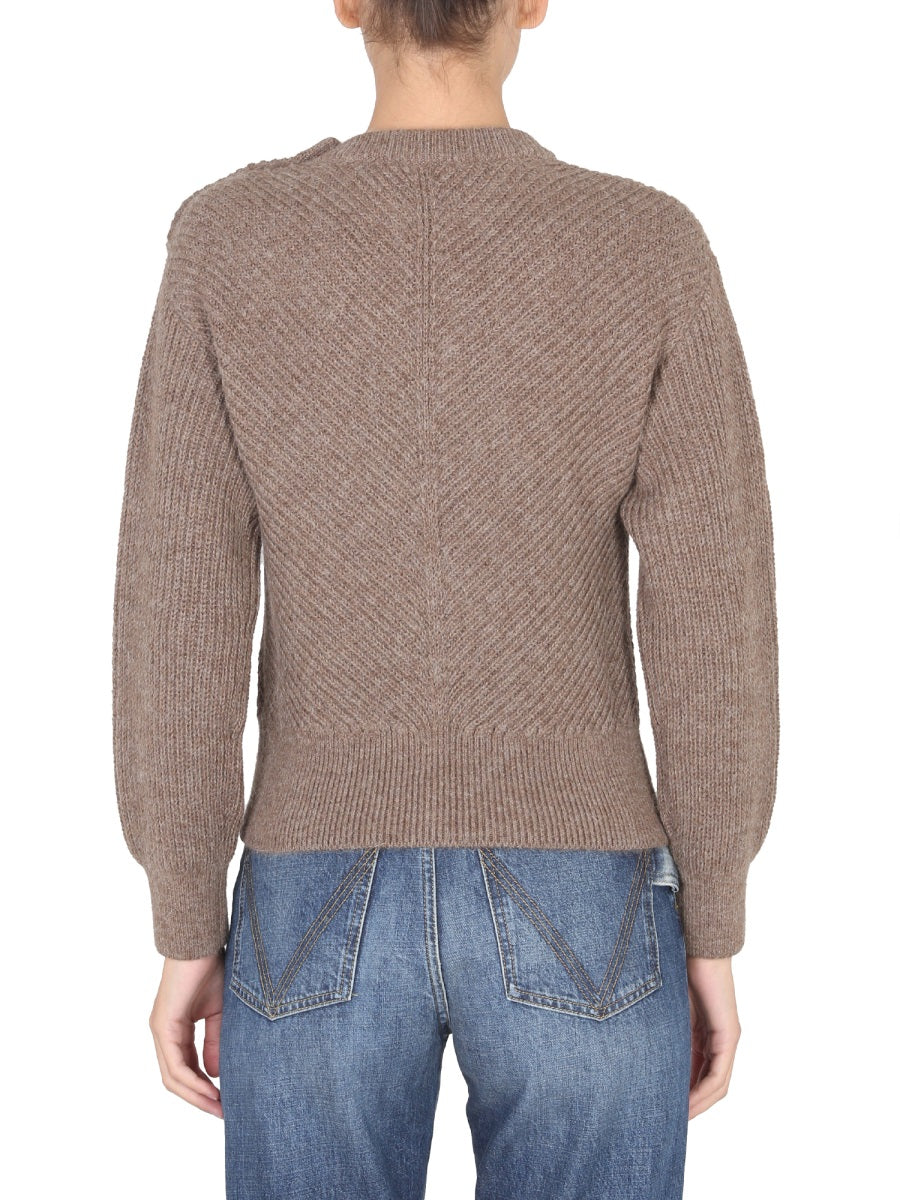 BOTTEGA VENETA Alpaca Knit Chevron Pattern Sweater