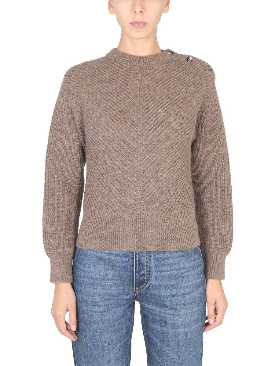 BOTTEGA VENETA Alpaca Knit Chevron Pattern Sweater