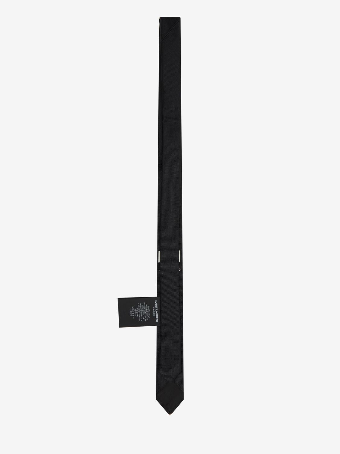 SAINT LAURENT Premium Leather Tie for Men - FW25 Collection