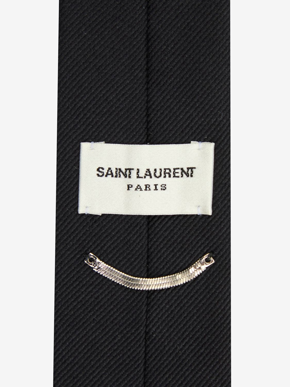 SAINT LAURENT Premium Leather Tie for Men - FW25 Collection
