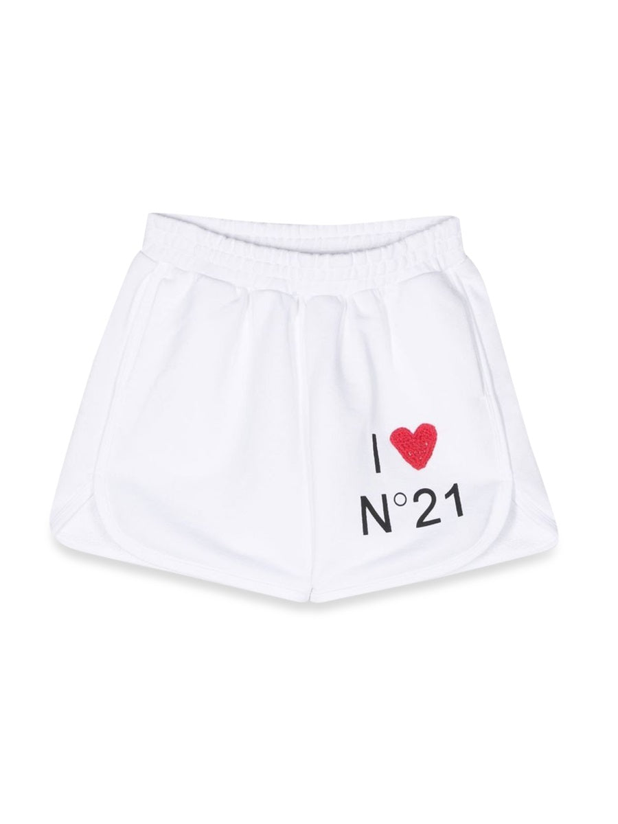 N°21 Mini Love Graphic Shorts for Girls