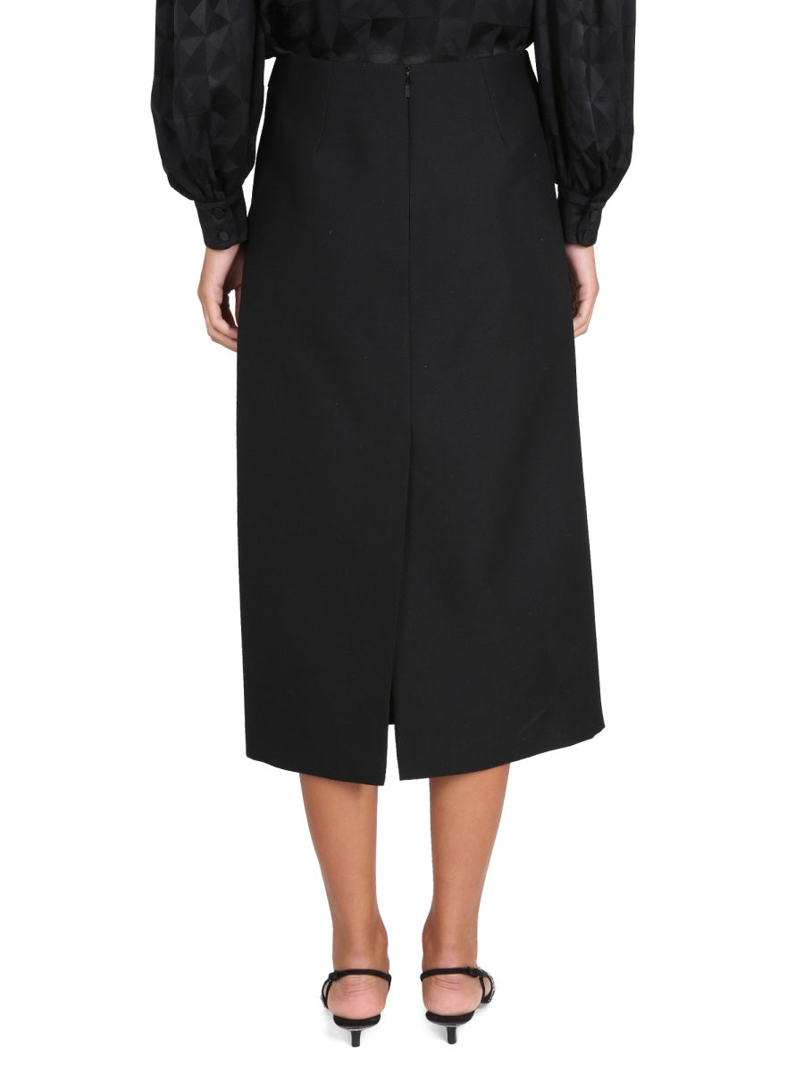 GUCCI Wool Skirt with Zipper Closure