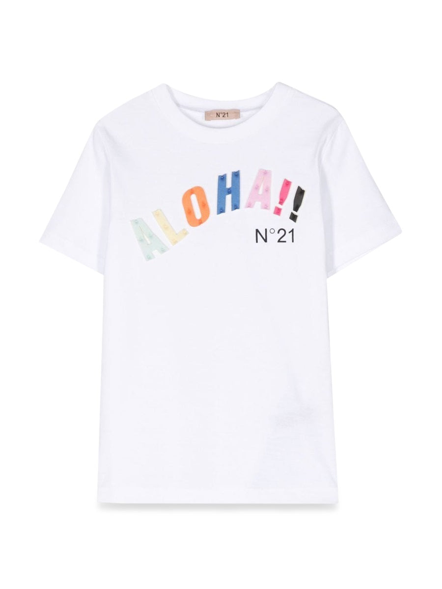 N°21 Mini Classic Cotton T-Shirt for Girls