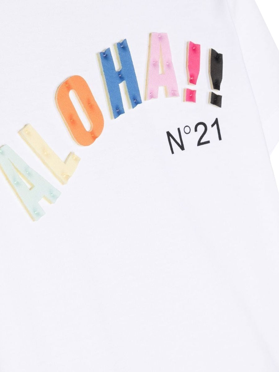 N°21 Mini Classic Cotton T-Shirt for Girls