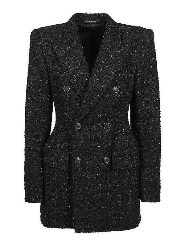 BALENCIAGA Hourglass Jacket in Shiny Tweed