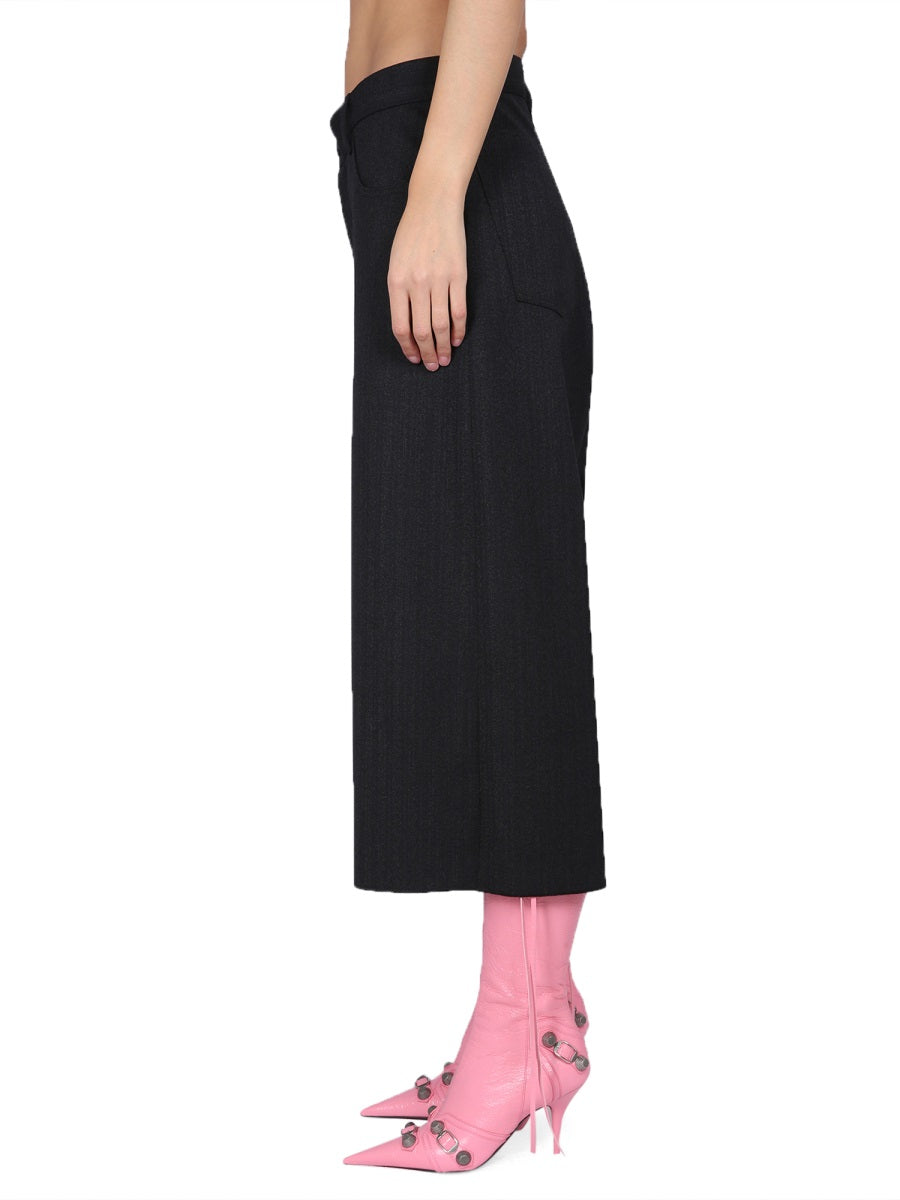 BALENCIAGA Loose Fit Women's Shorts with Concealed Flap Closure