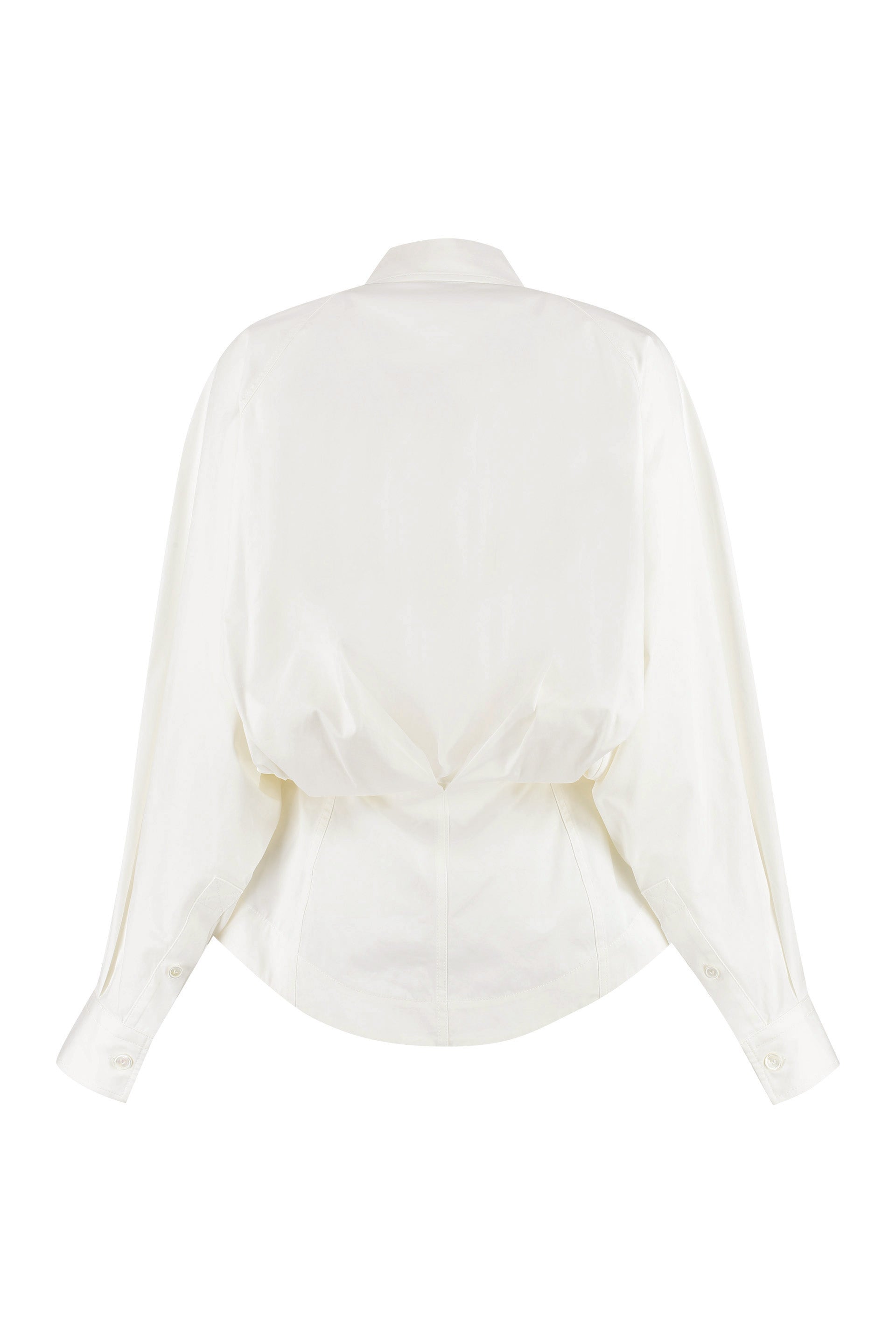 BOTTEGA VENETA Asymmetric Hem Long Sleeve Cotton Shirt