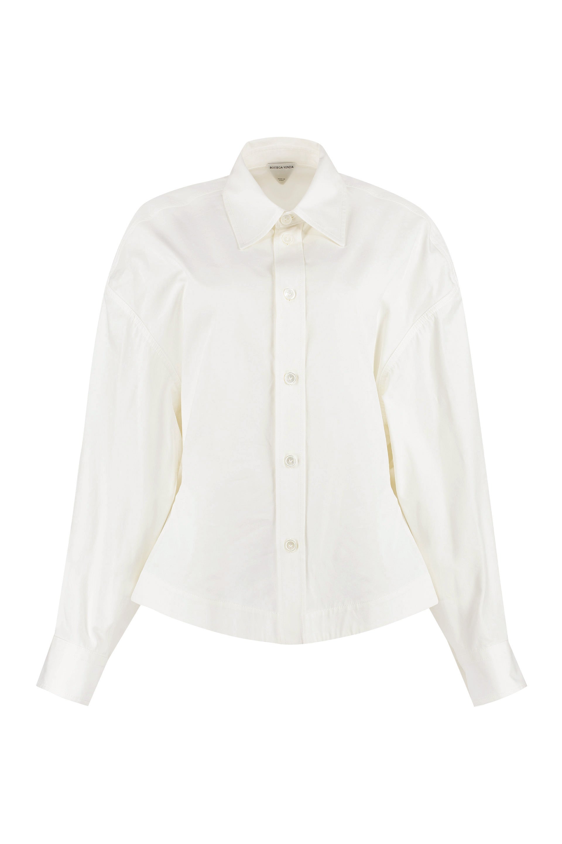 BOTTEGA VENETA Asymmetric Hem Long Sleeve Cotton Shirt