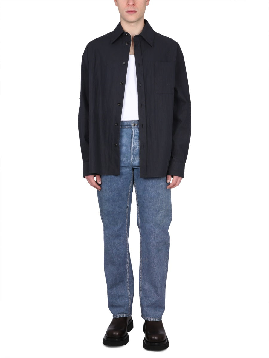 BOTTEGA VENETA Classic Cotton Twill Button-Up Shirt