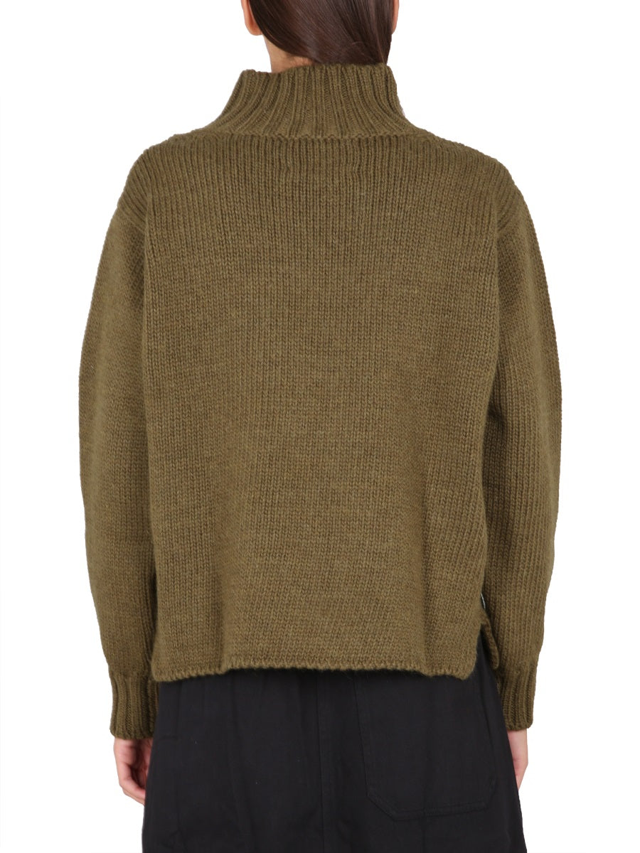 MARGARET HOWELL High Neck Ribbed Turtleneck Shirt