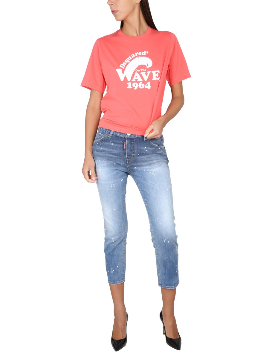 DSQUARED Women's Logo Print Mini T-Shirt