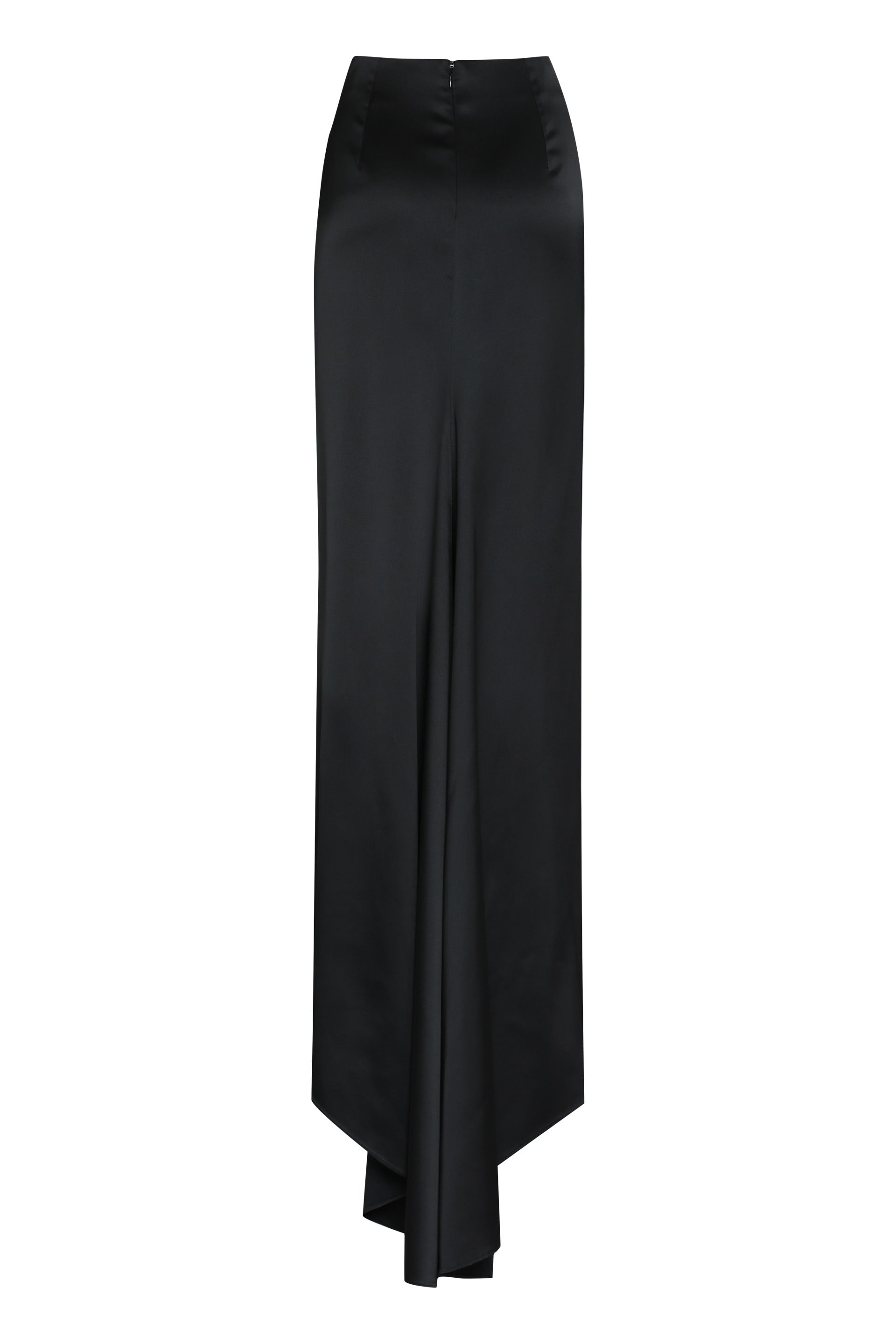 BALENCIAGA Elegant Long Satin Skirt with Back Train