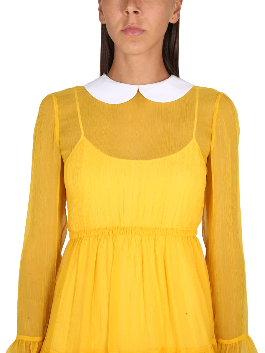 GUCCI Chic Mini Dress with Poplin Collar