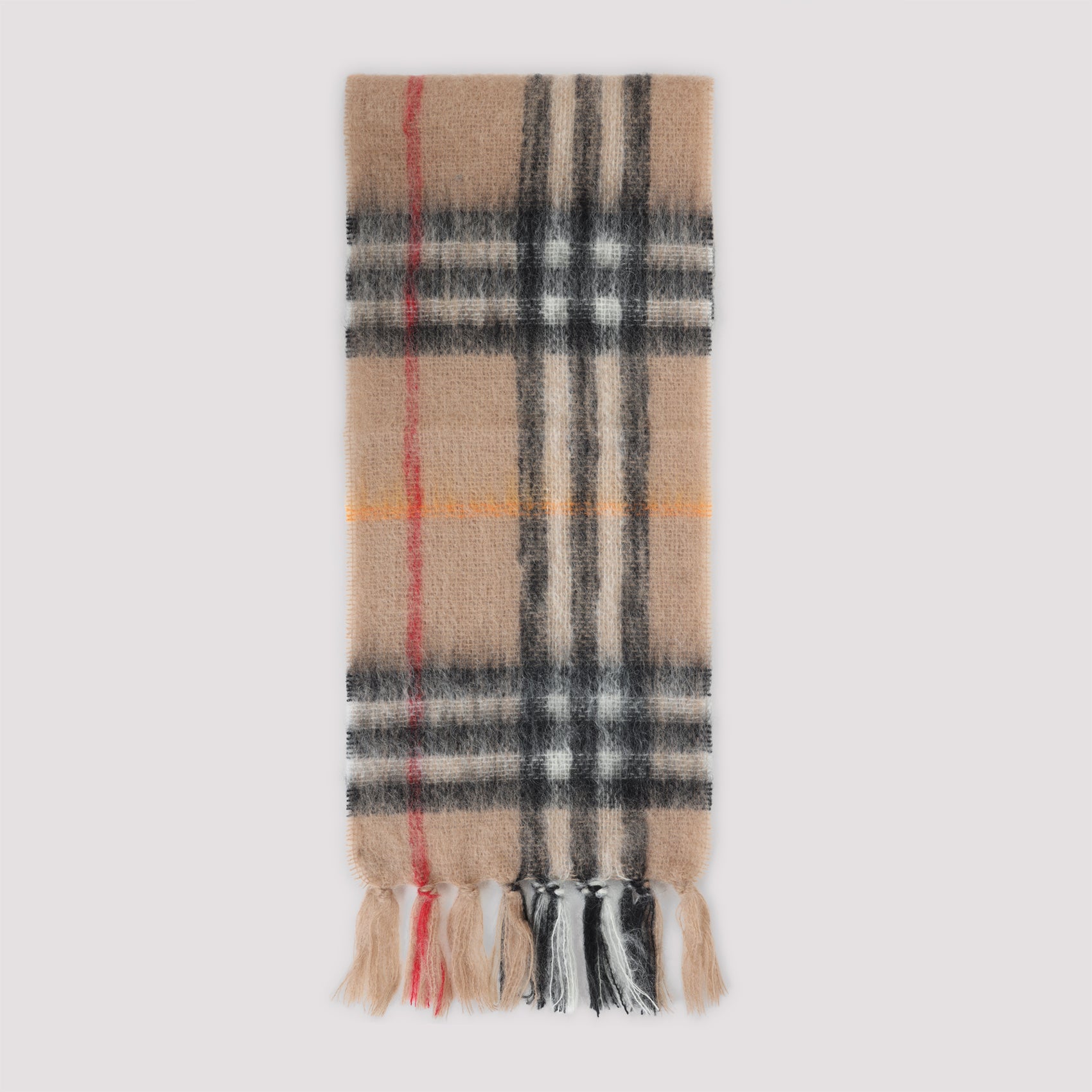 BURBERRY Check Mohair Scarf 168cm x 30cm