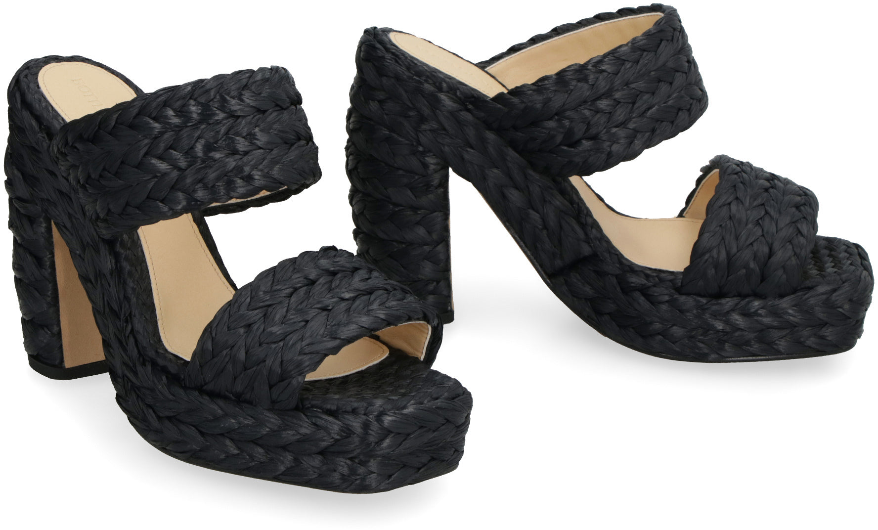 BOTTEGA VENETA Canalazzo Raffia Flat Sandals