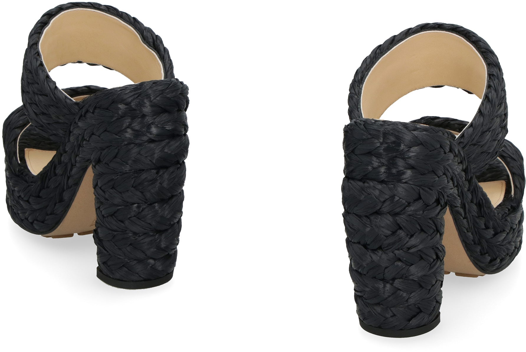 BOTTEGA VENETA Canalazzo Raffia Flat Sandals