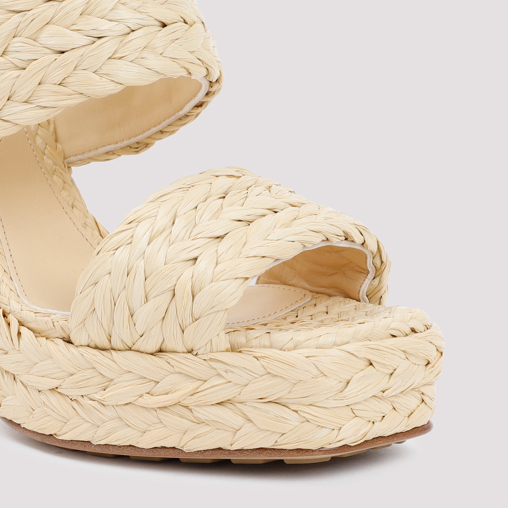 BOTTEGA VENETA Canalazzo Raffia Flat Sandals for Women