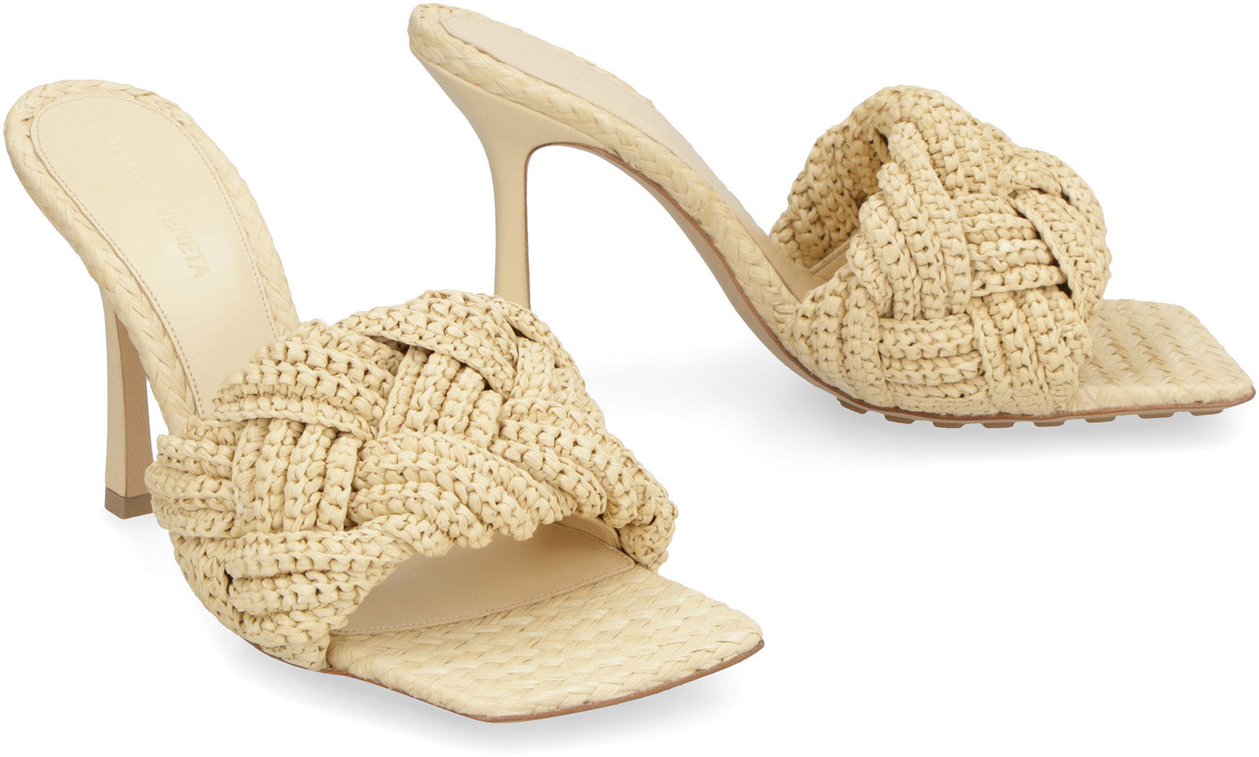 BOTTEGA VENETA Woven Raffia Flat Sandals