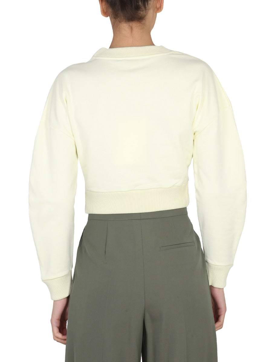 ALEXANDER MCQUEEN Mini Cropped Sweatshirt with Cut Out Detail