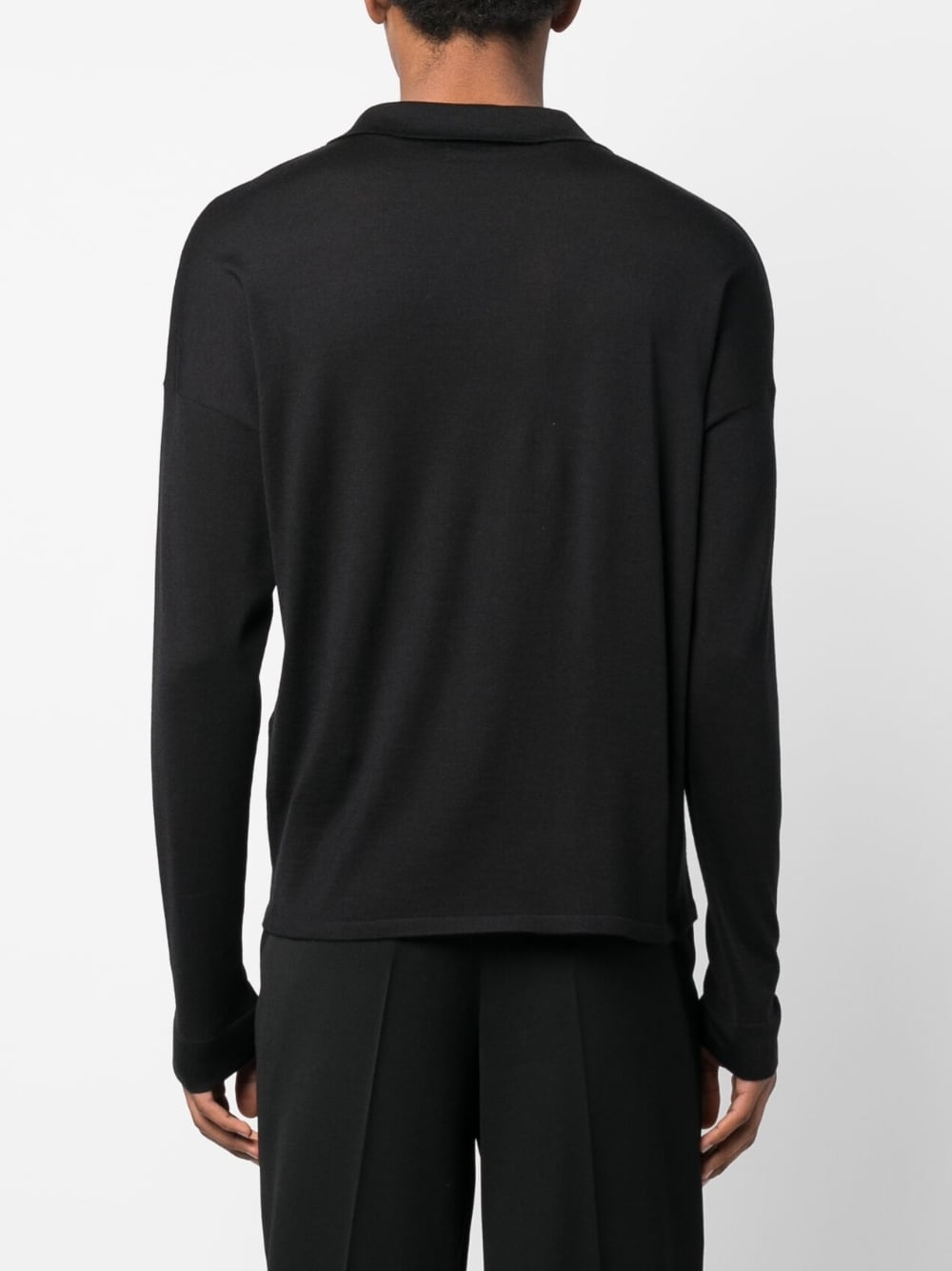 SAINT LAURENT Luxurious Wool-Silk Sweatshirt with Pointed Collar
