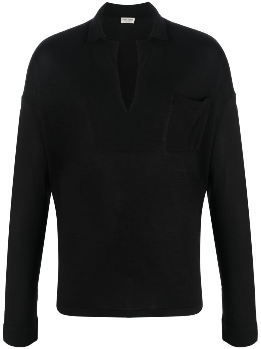 SAINT LAURENT Luxurious Wool-Silk Sweatshirt with Pointed Collar