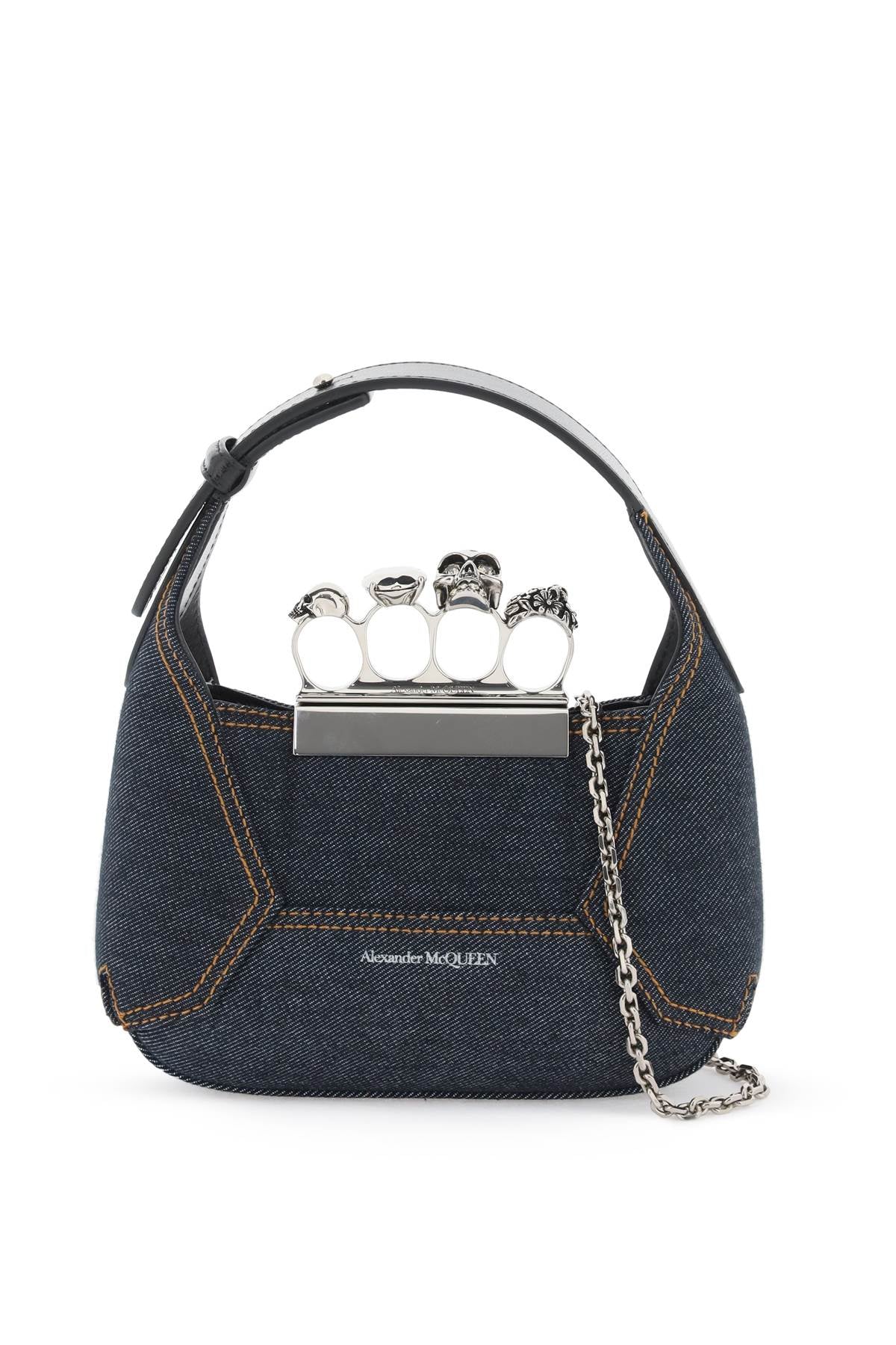 ALEXANDER MCQUEEN Mini Jewel-Embellished Hobo Handbag