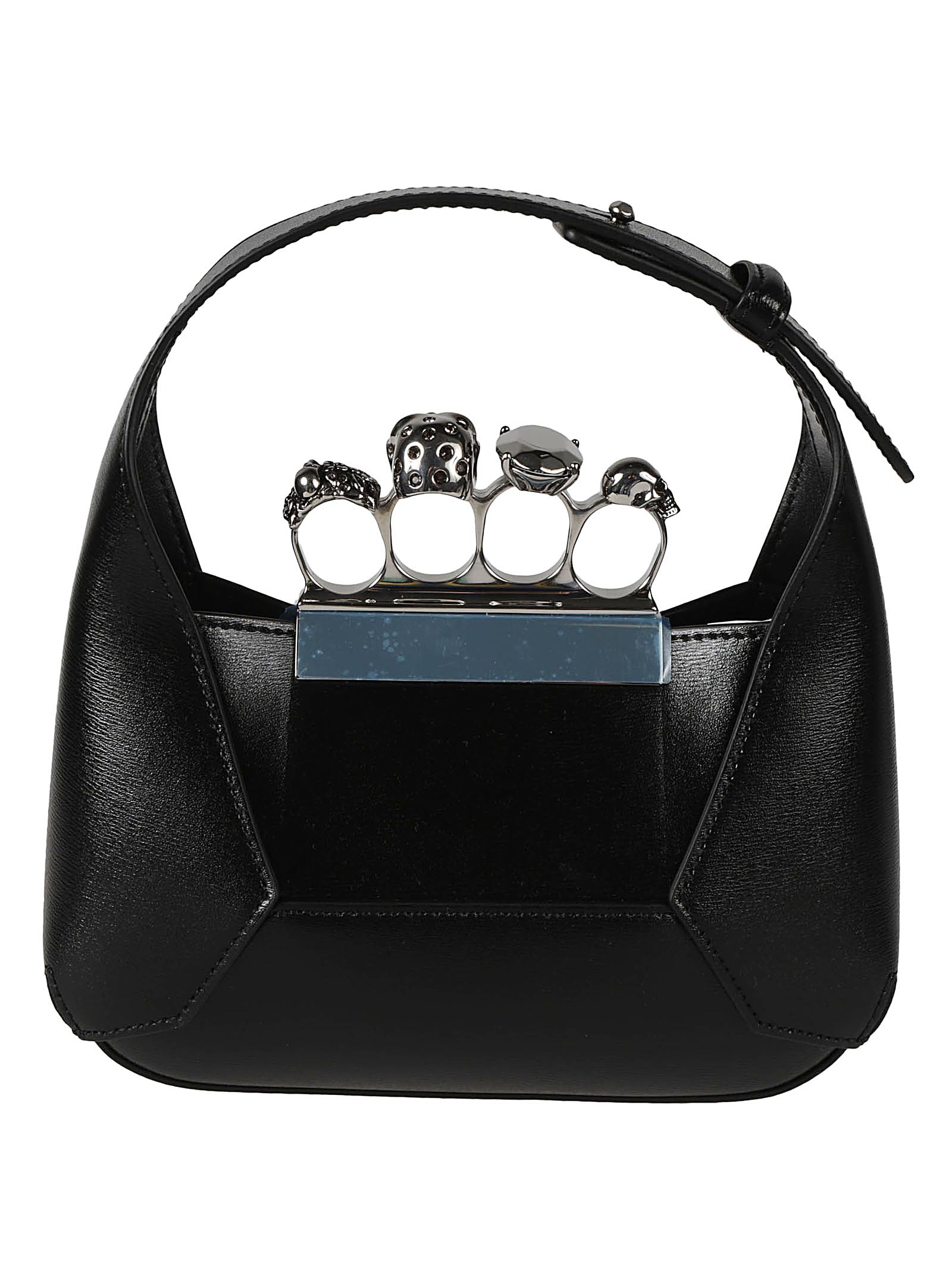 ALEXANDER MCQUEEN Leather Ring with Swarovski Crystal Embellishment