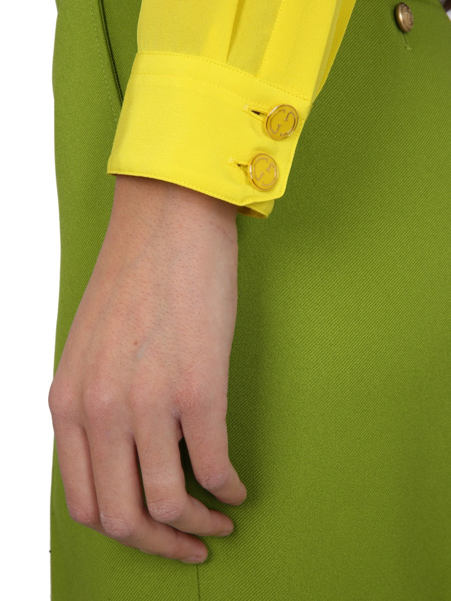 GUCCI Silk Shirt with Pointed Collar for Women