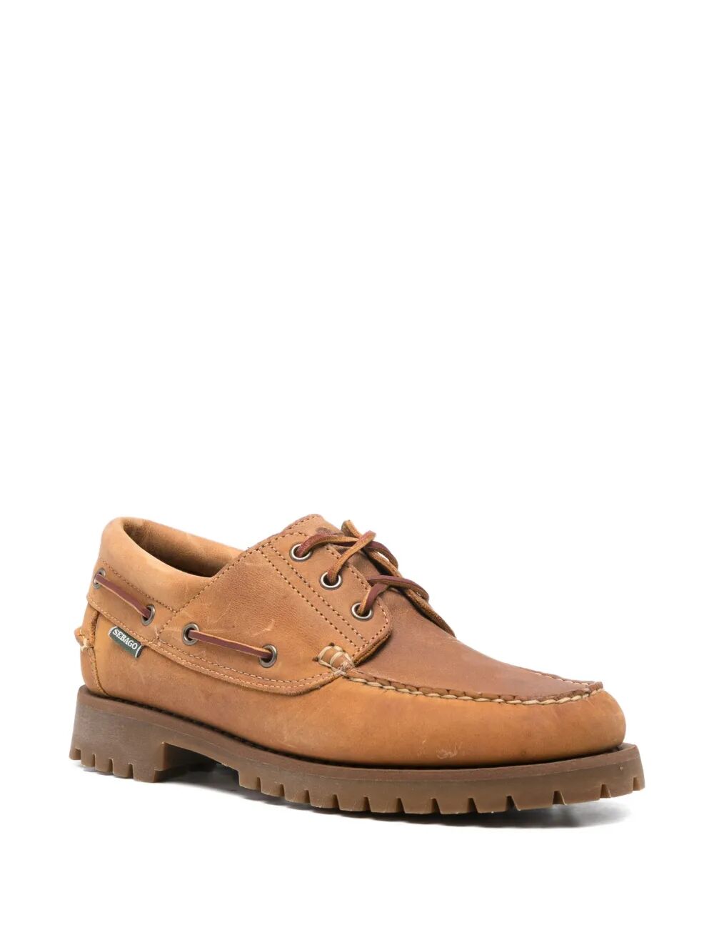 SEBAGO Lace-Up Crazy Horse Car Shoes for Men