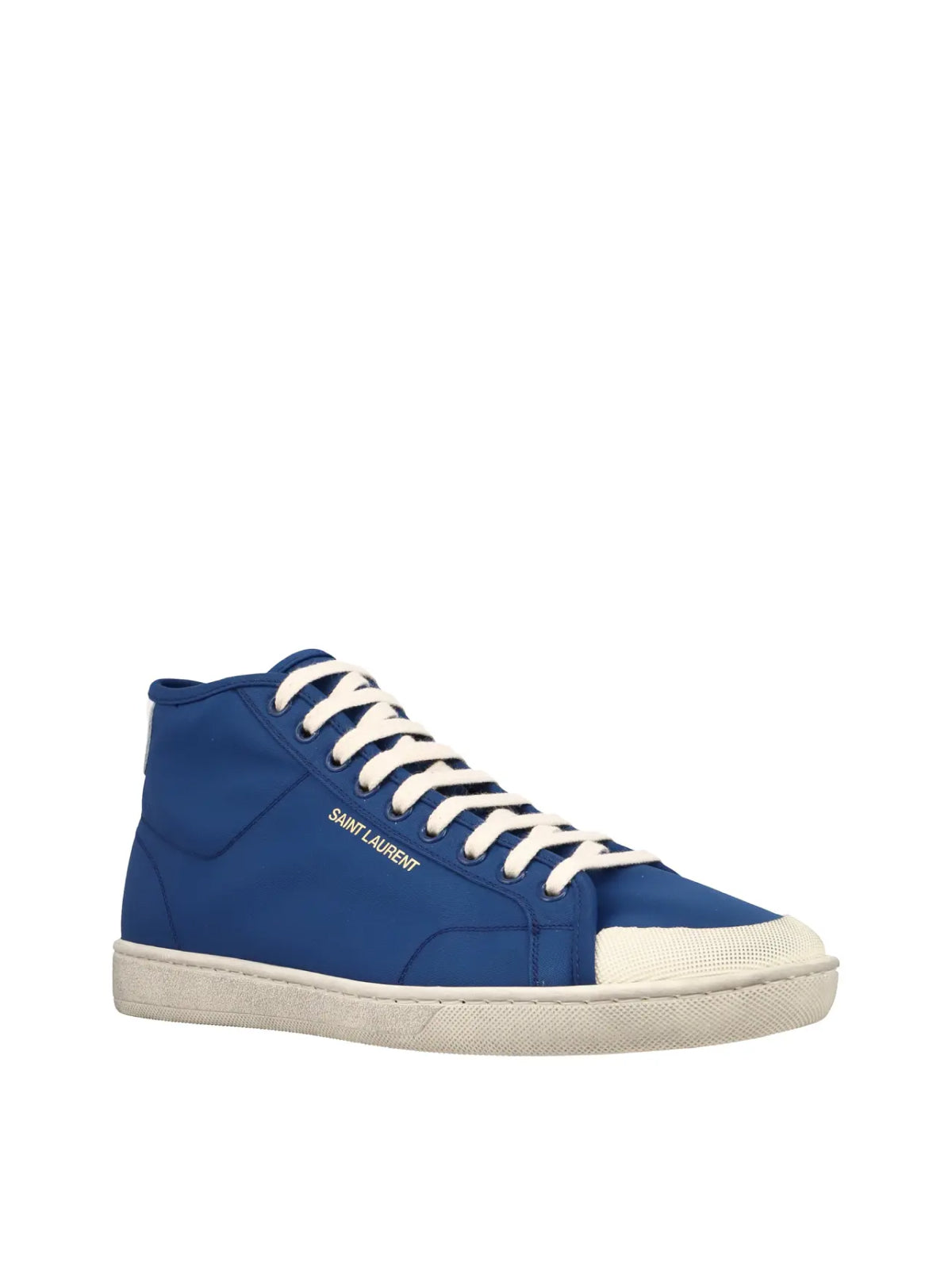 SAINT LAURENT Classic Logo Mid-Top Sneakers