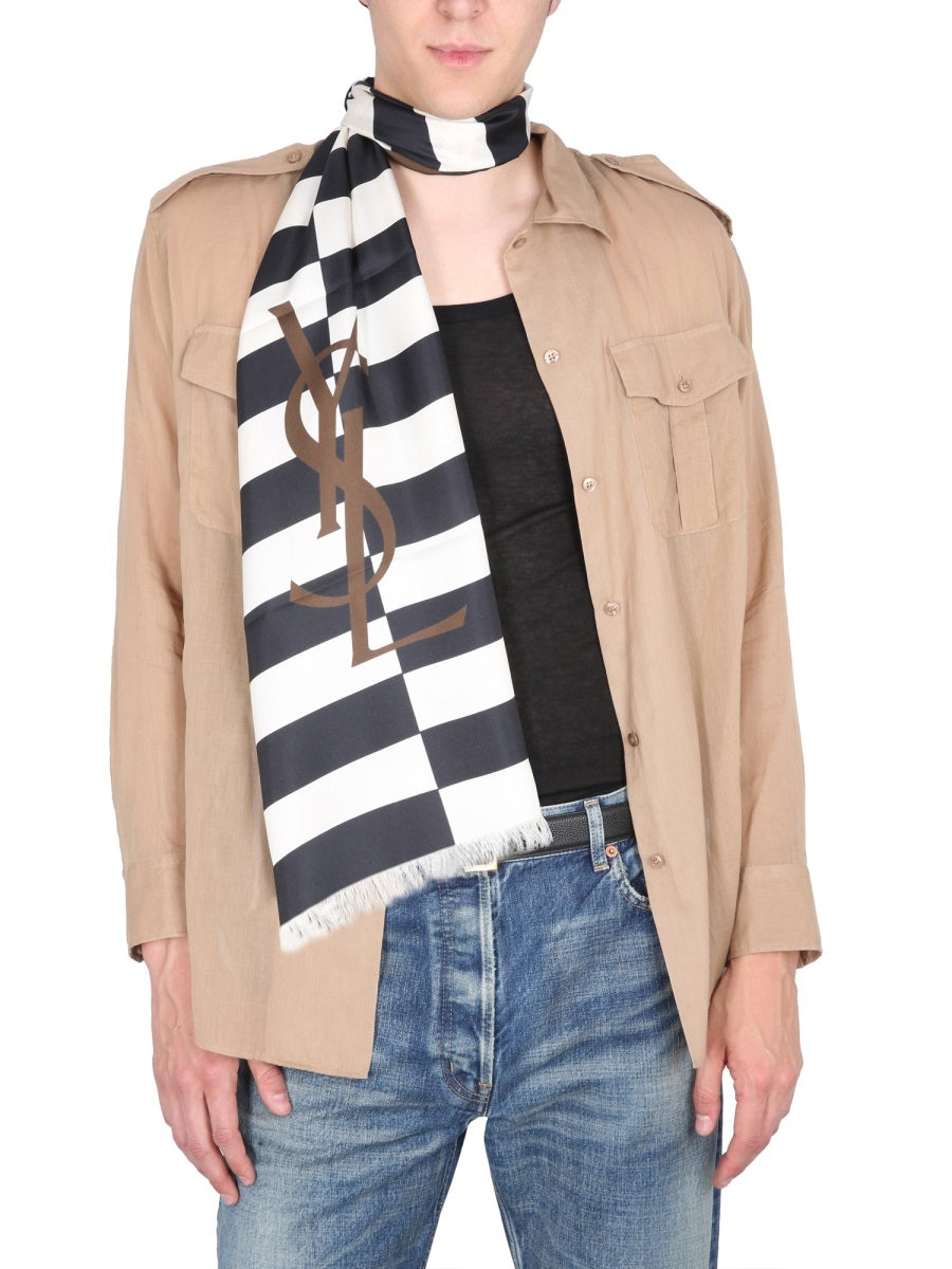 SAINT LAURENT Fringed Edges Scarf for Men