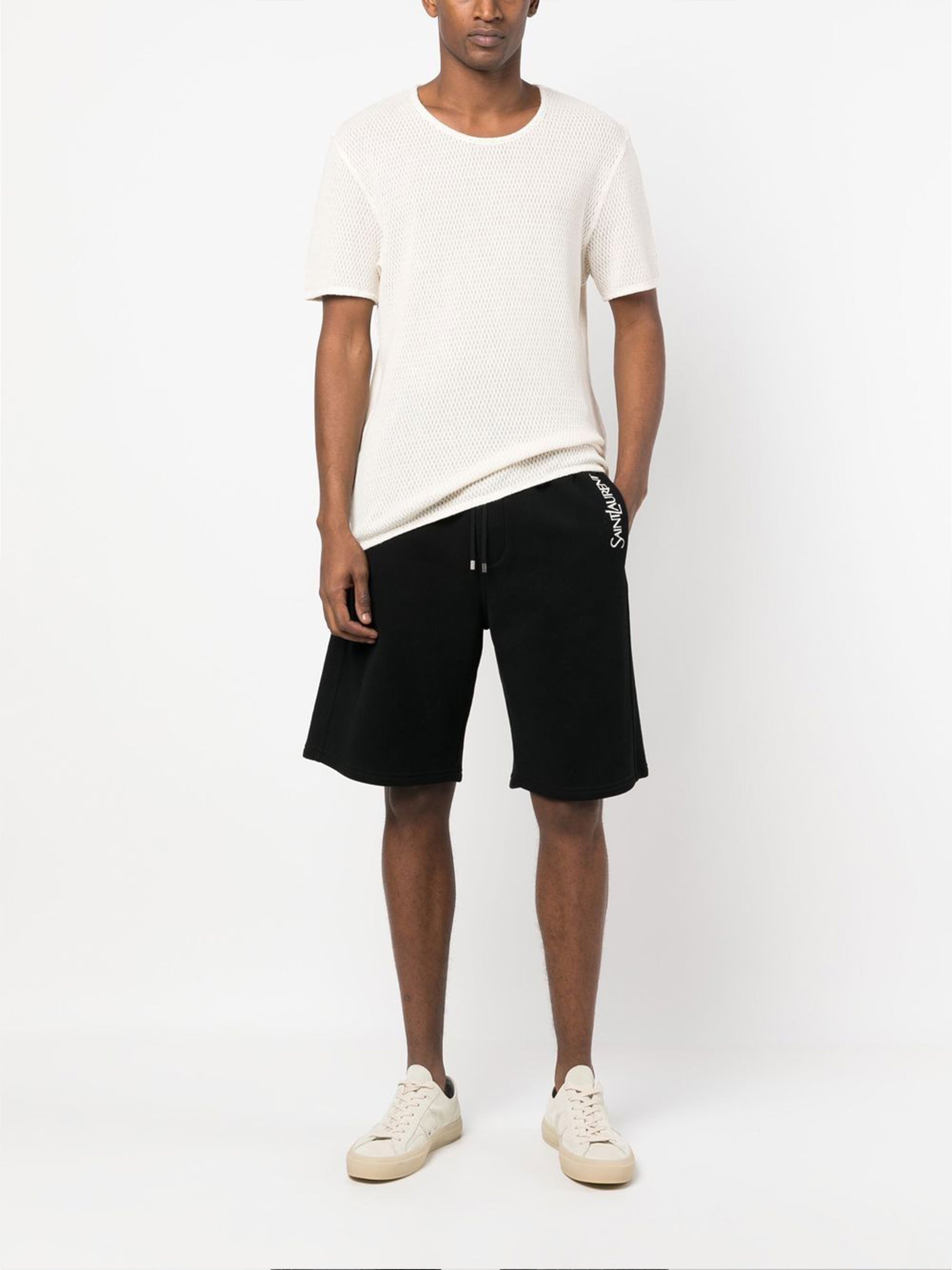 SAINT LAURENT Men's Mini Cotton Swimming Shorts