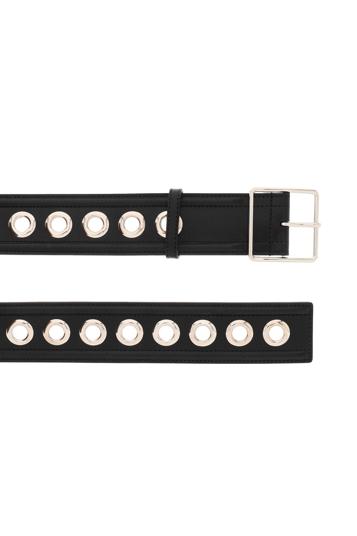 ALEXANDER MCQUEEN Women's Leather Belt with Silver Finishing