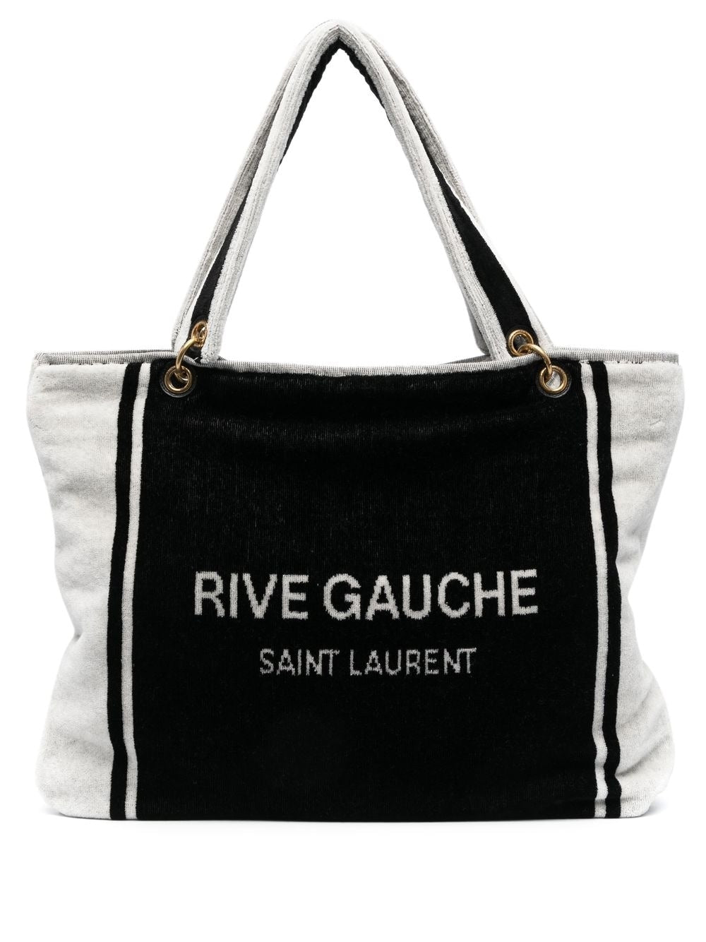 SAINT LAURENT Terry Cloth Tote Handbag