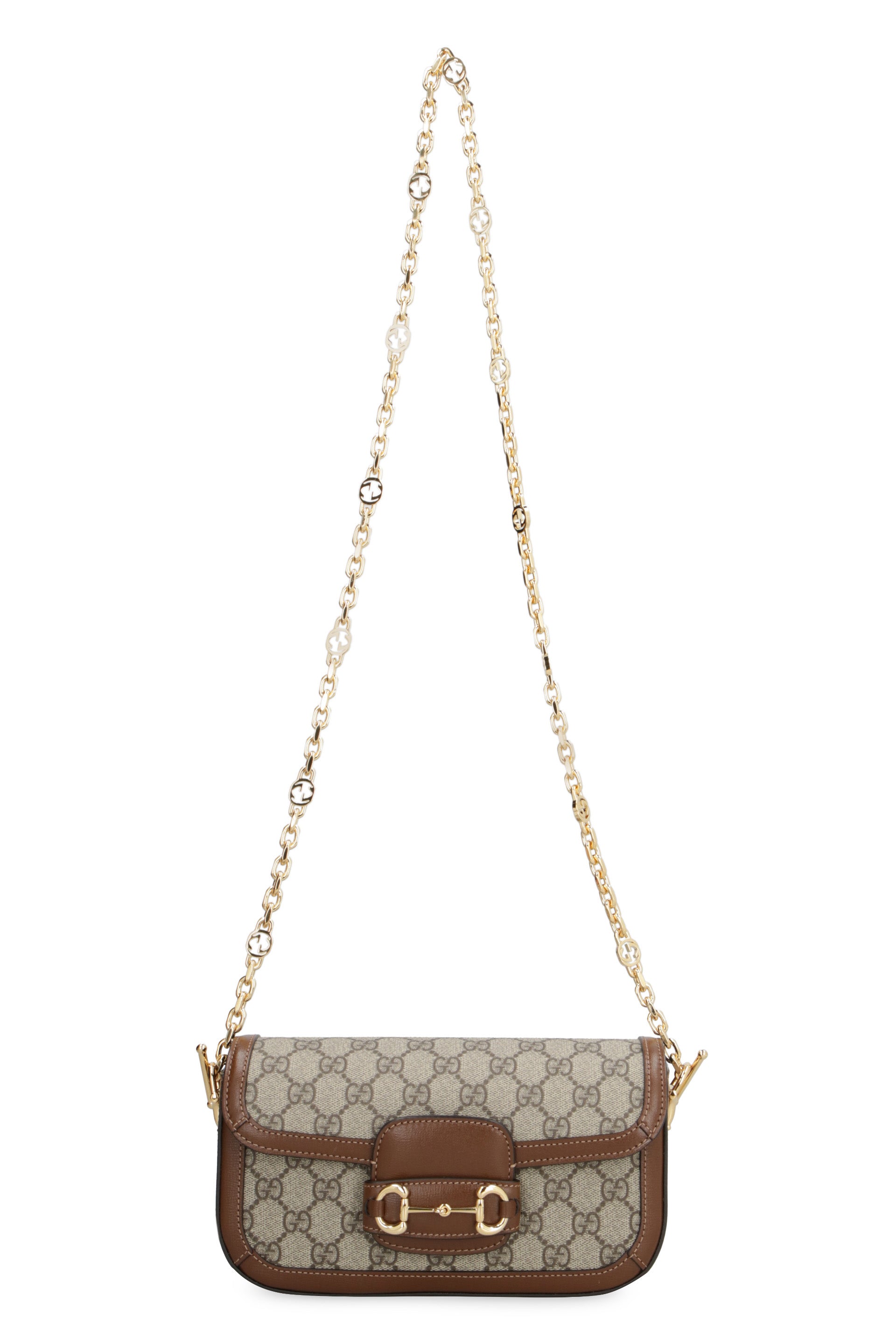 GUCCI Leather and GG Fabric Handbag - Mini Crossbody Design
