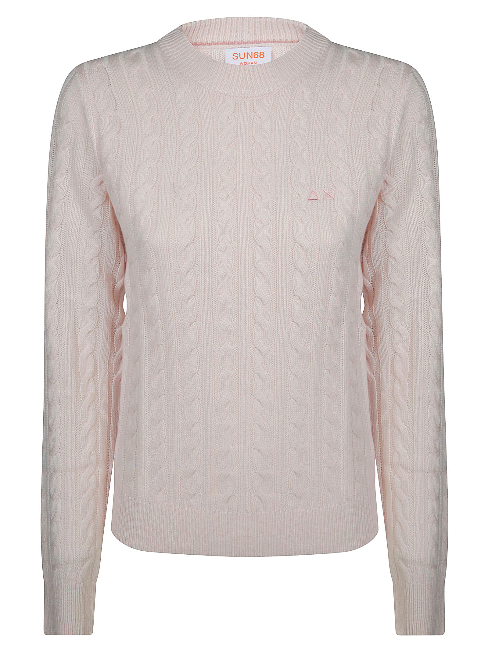 SUN 68 Round Neck Cable Knit Sweater for Men - Fall 2025