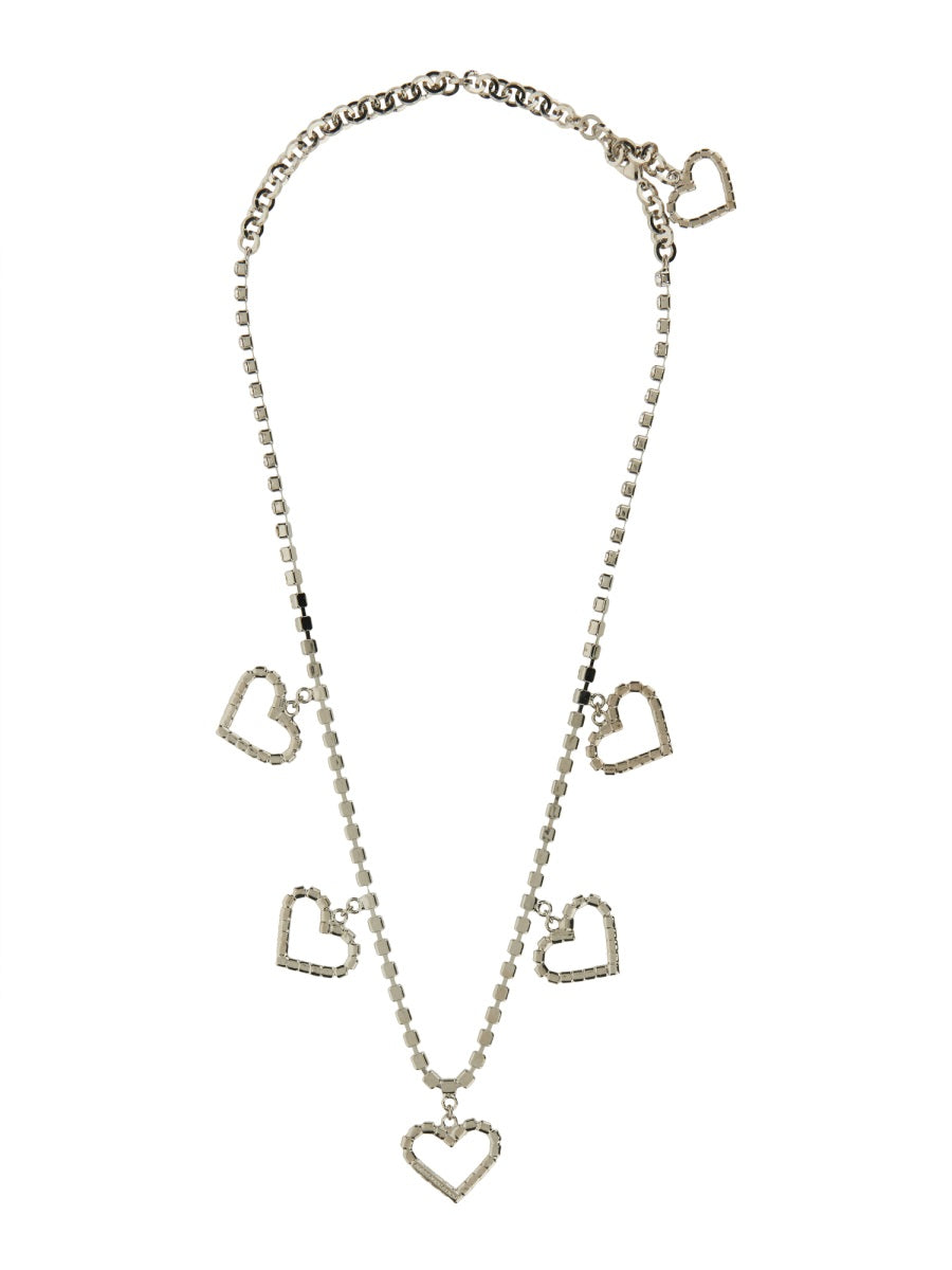 ALESSANDRA RICH Heart Pendant Crystal Necklace