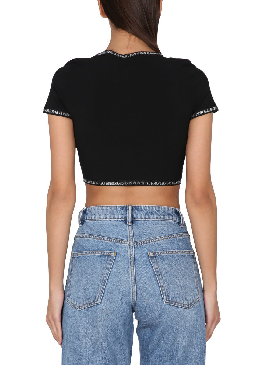 ALEXANDER WANG Bold Logo Top with Round Neckline