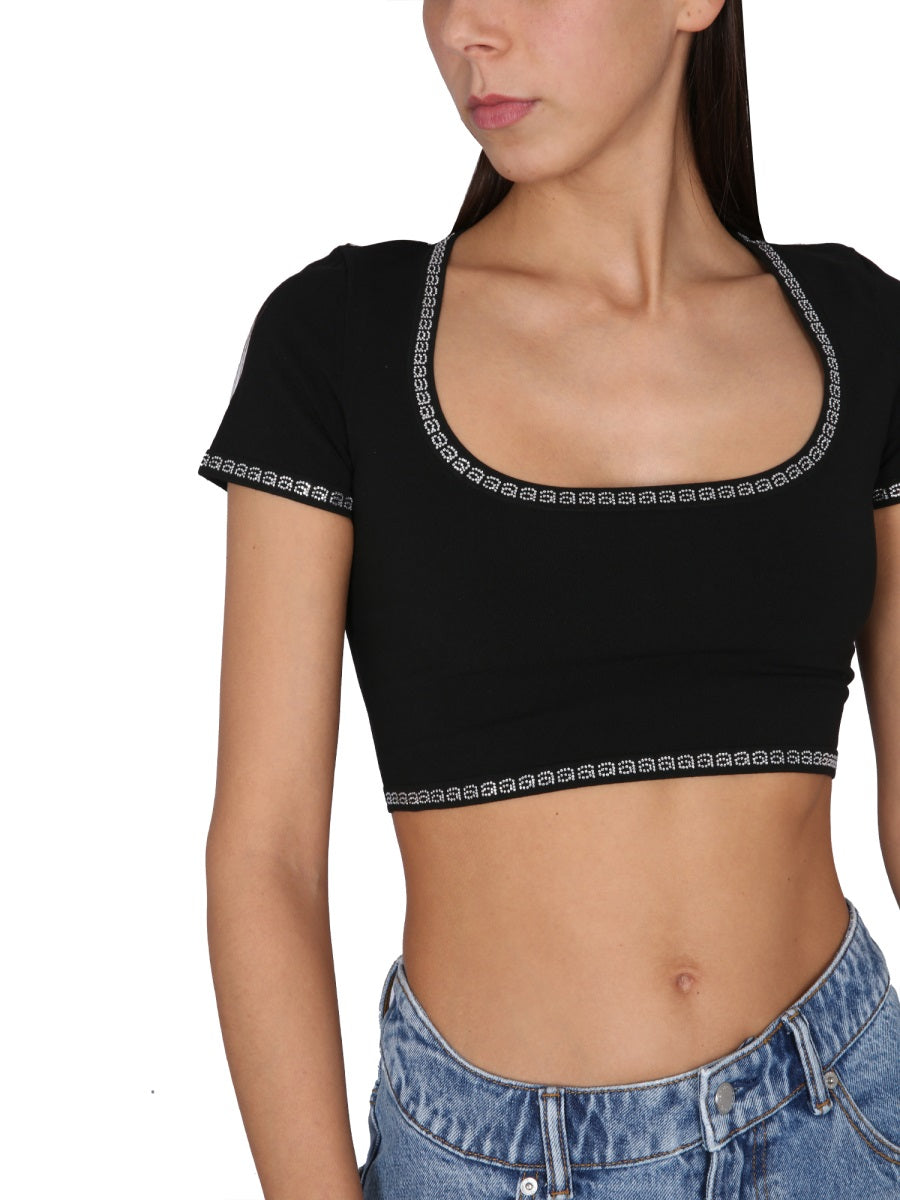 ALEXANDER WANG Bold Logo Top with Round Neckline