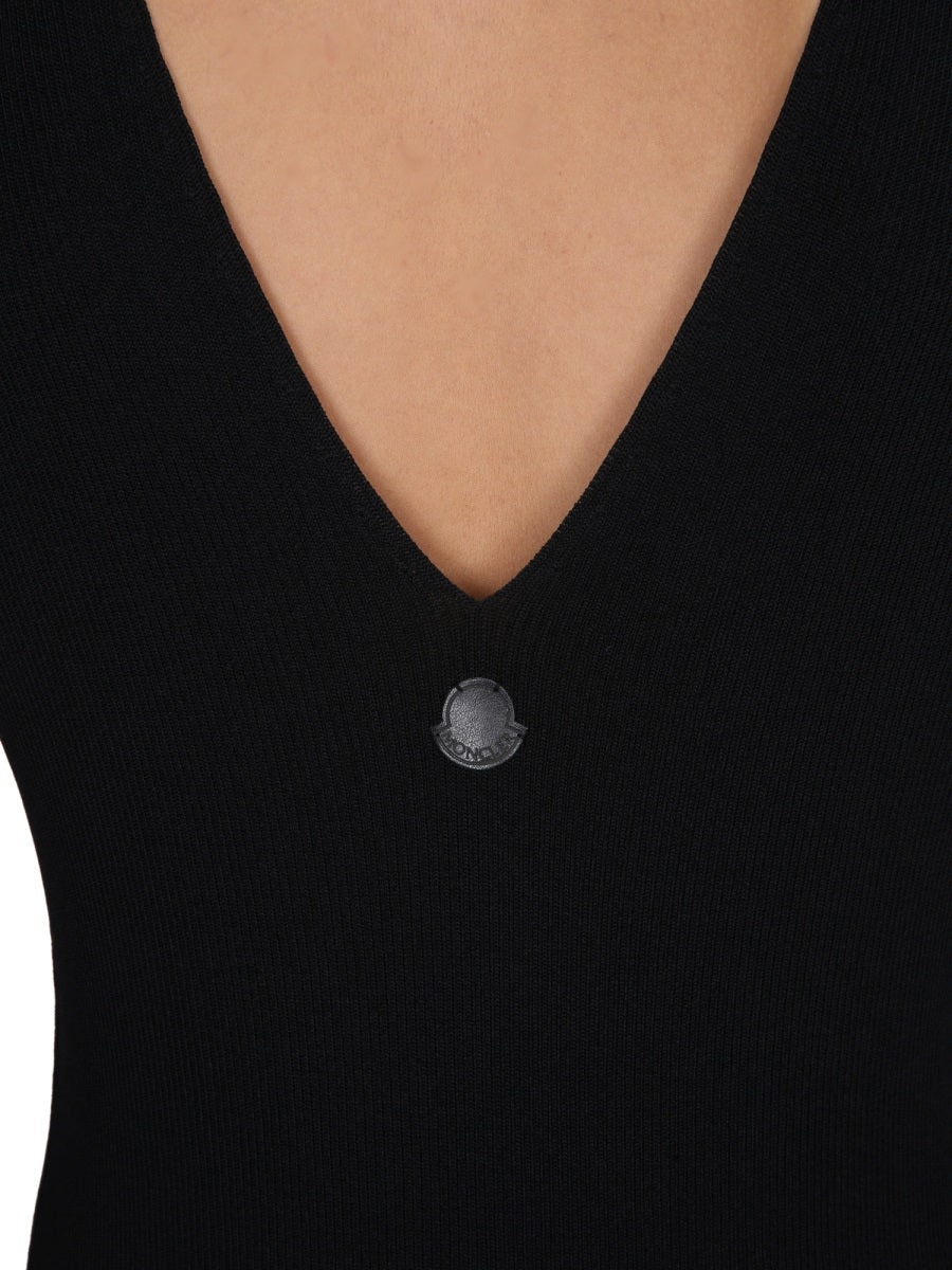 MONCLER V-Neck Knit Dress