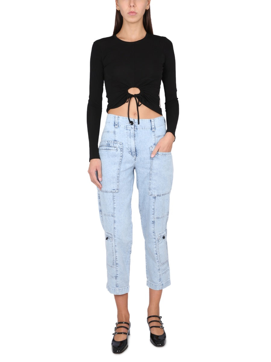 PROENZA SCHOULER WHITE LABEL Women's Circular Cut Adjustable Crepe Top