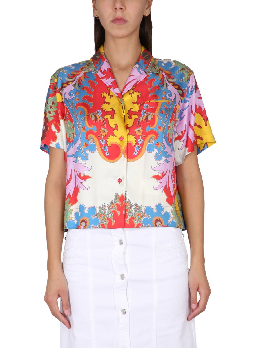 ETRO Silk Button-Up Shirt - Women's