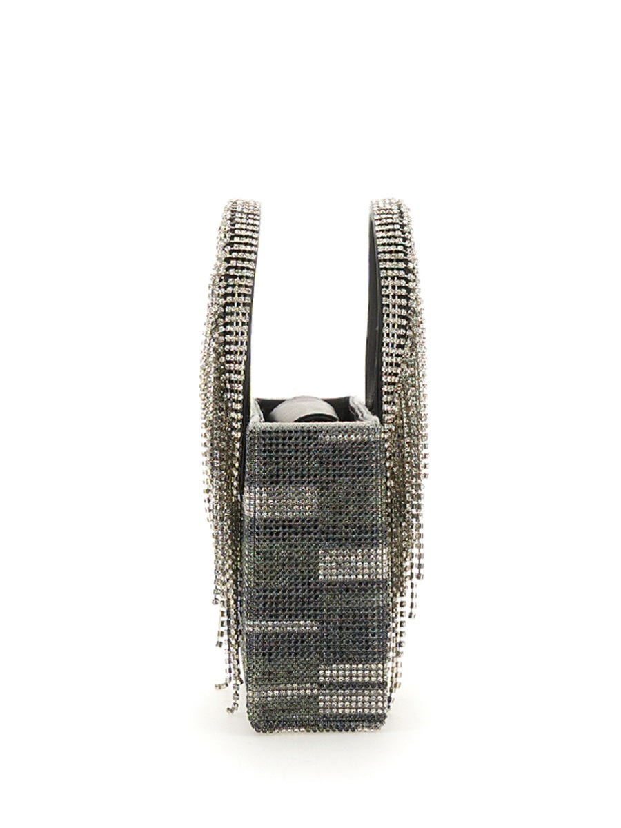 KARA Stylish Handbag with Crystals - Mini Double Top Handle