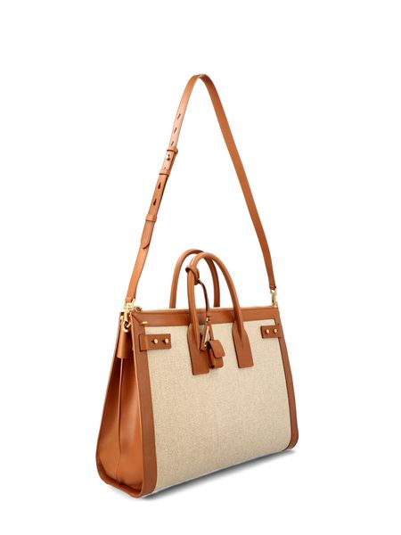 SAINT LAURENT Large Leather Tote Handbag