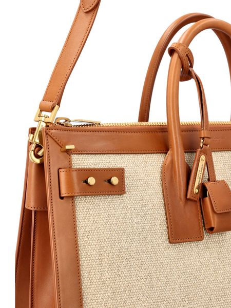 SAINT LAURENT Large Leather Tote Handbag