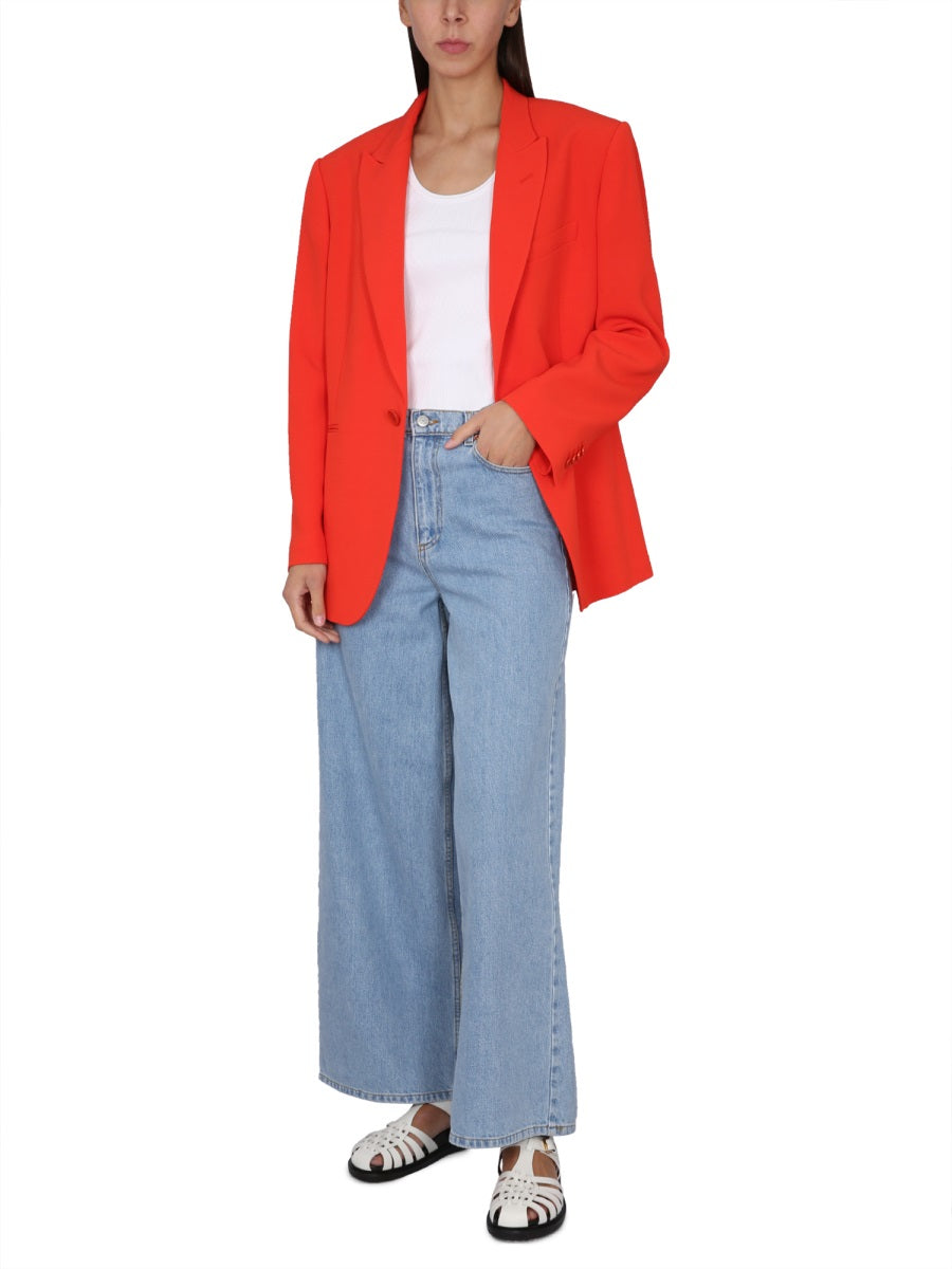 ASPESI Women's Single-Breasted Blazer with Peaked Lapels