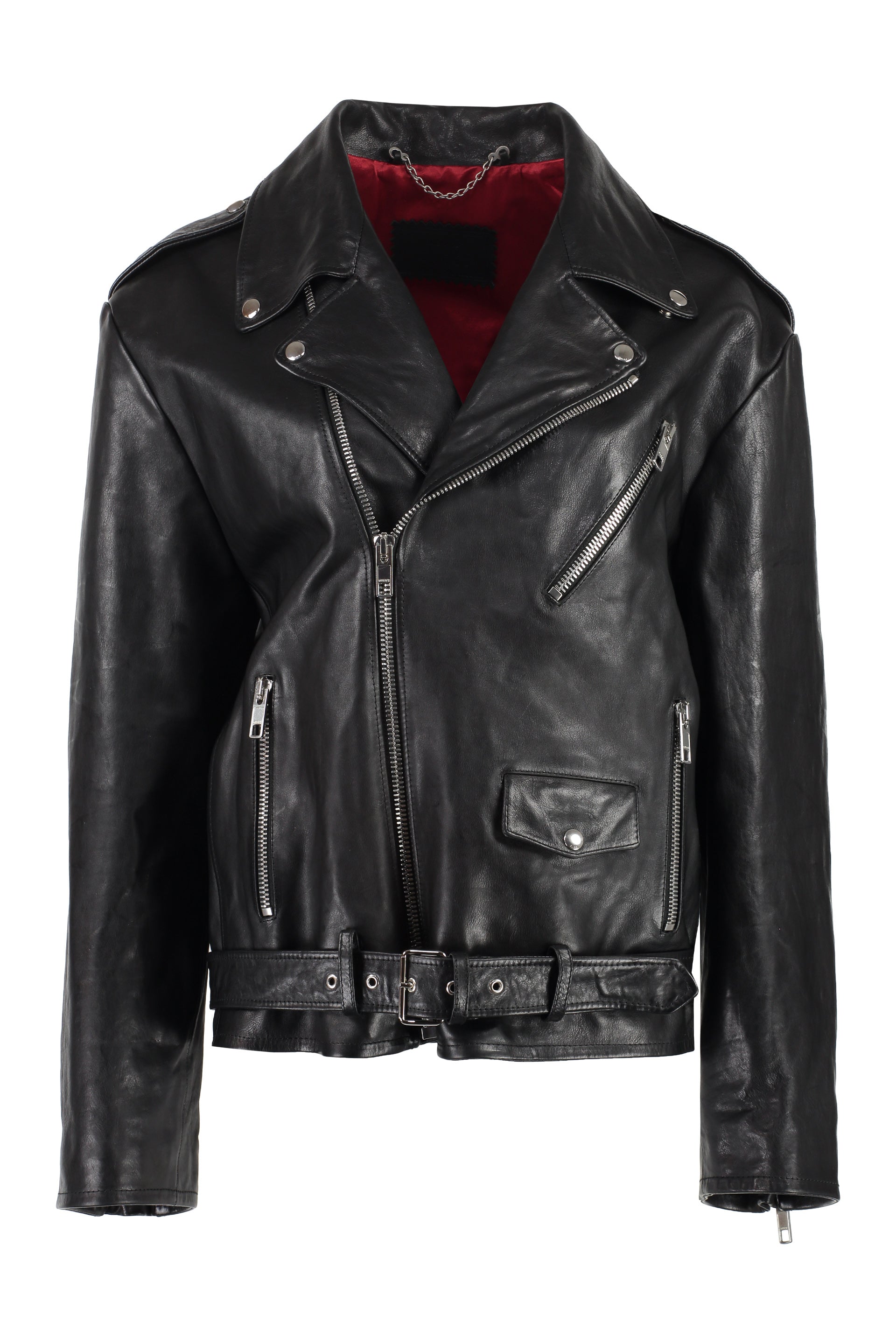 GUCCI Stylish Women's Leather Jacket with Waist Belt